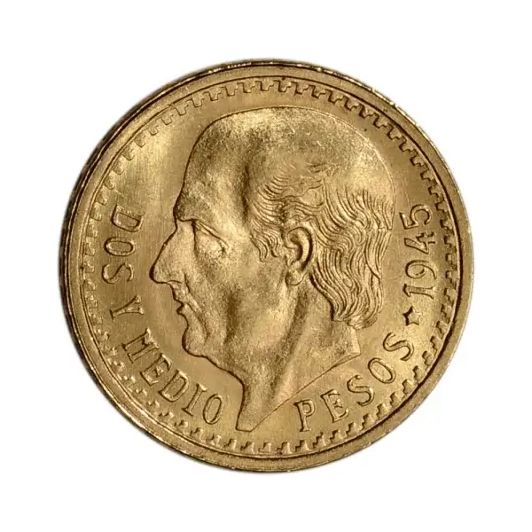 1945 Mexico Gold 2 1/2 Pesos .0603 oz - BU Restrike