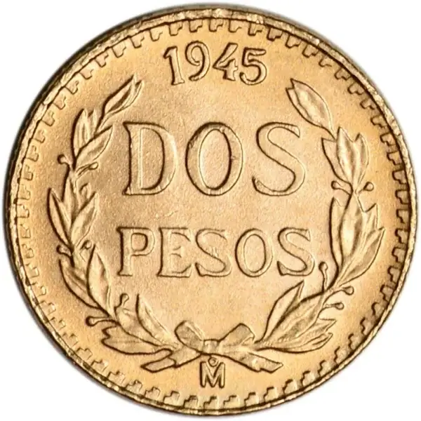 1945 Mexico Gold 2 Pesos .0482 oz - BU Restrike