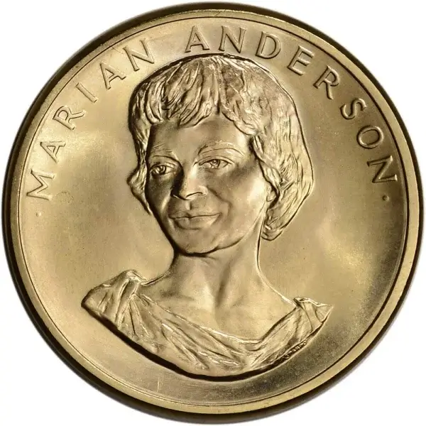 1980 US Gold 1/2 oz American Arts Commemorative Medal - Marian Anderson - BU
