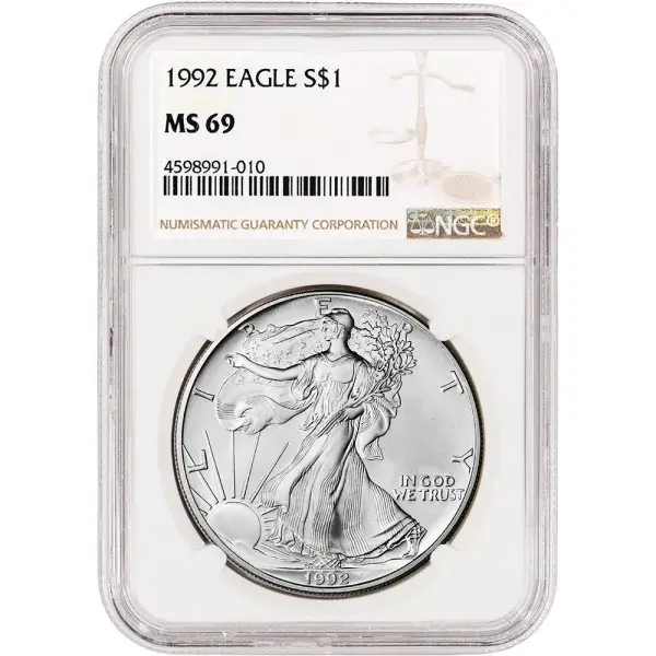 1992 American Silver Eagle Coin - NGC MS69