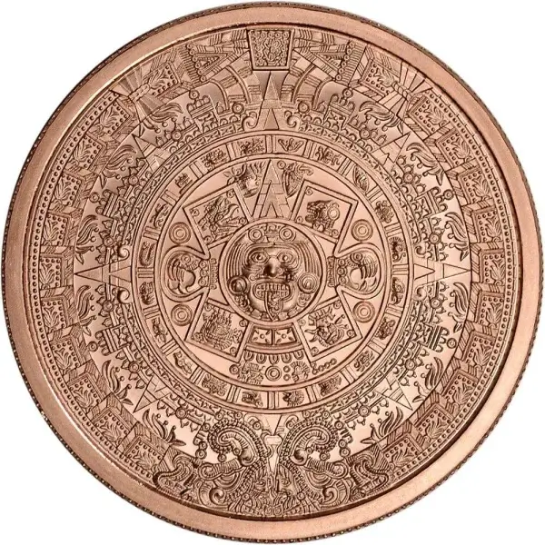 2 oz. Golden State Mint Copper Round Aztec Calendar .999