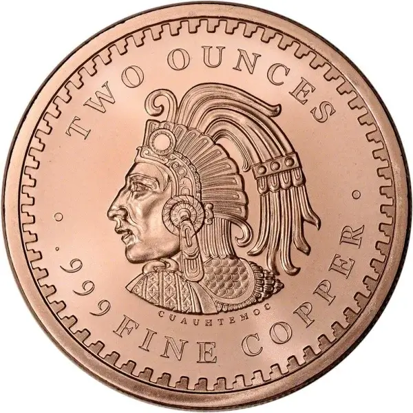 2 oz. Golden State Mint Copper Round Aztec Calendar .999