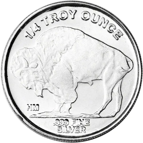 1/4 oz Highland Mint Silver Round Buffalo .999