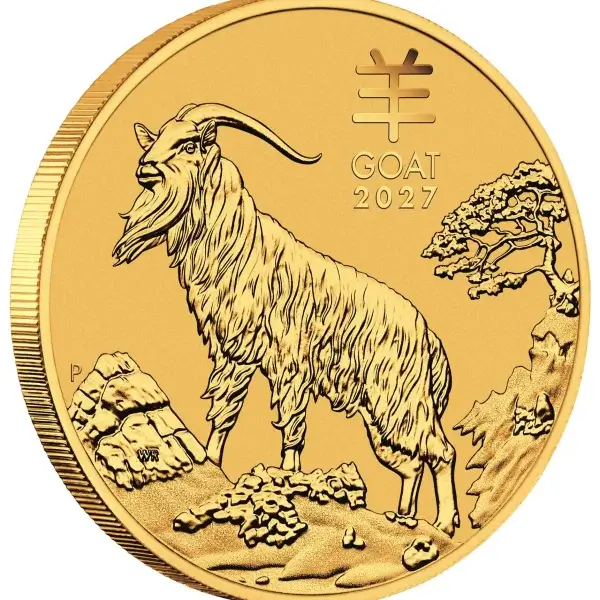 2027 P Australia Gold Lunar Series III Year of the Goat 1/4 oz $25 - BU