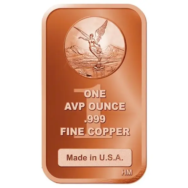 1 oz. Highland Mint Copper Bar .999 Fine - Libertad - TWENTY (20)