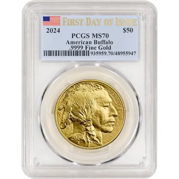 2024 American Gold Buffalo 1 oz $50 - PCGS MS70 First Day of Issue Flag Label