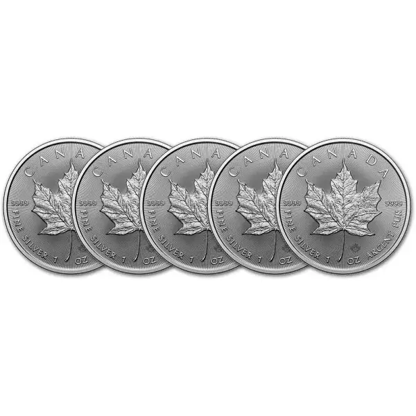 2024 Canada Silver Maple Leaf - 1 oz - $5 - BU - Five 5 Coins