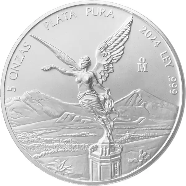 2024 Mexico Silver Libertad 5 oz 5 Onzas - BU