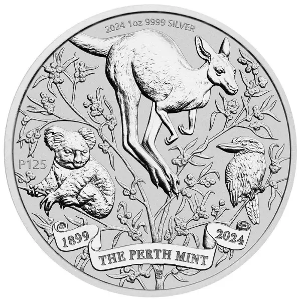 2024 P Australia Silver Perth Mint 125th Anniversary - 1 oz - $1 - BU