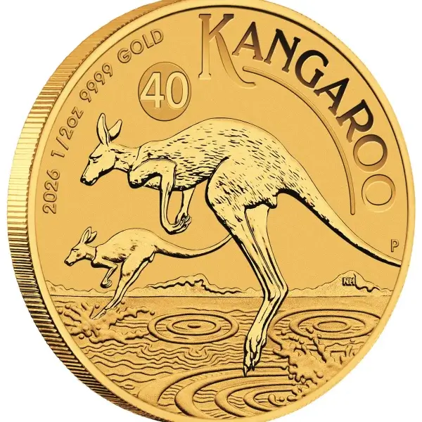 2026 P Australia Gold Kangaroo - 1/2 oz - $50 - BU