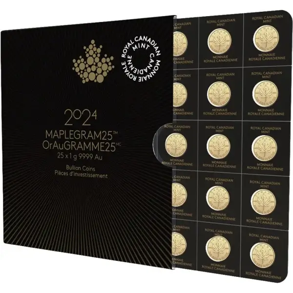 2024 25x1 gram Gold Maplegram25 - RCM - Royal Canadian Mint .9999 Fine in Assay