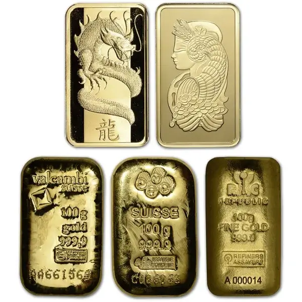 100 gram Gold Bar - Random Brand - Secondary Market - 999.9 Fine