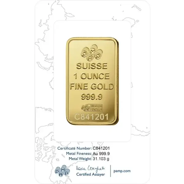 1 oz Gold Bar - PAMP Suisse - Rosa - 999.9 Fine in Sealed Assay