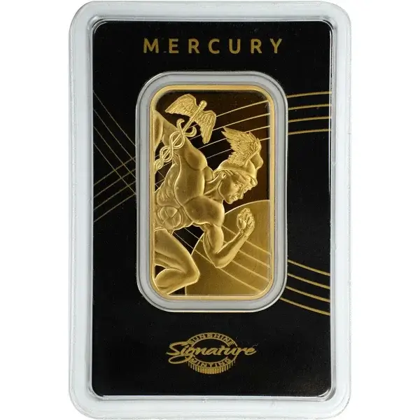 1 oz Gold Bar - Sunshine Minting Mercury .9999 Fine in Assay Card