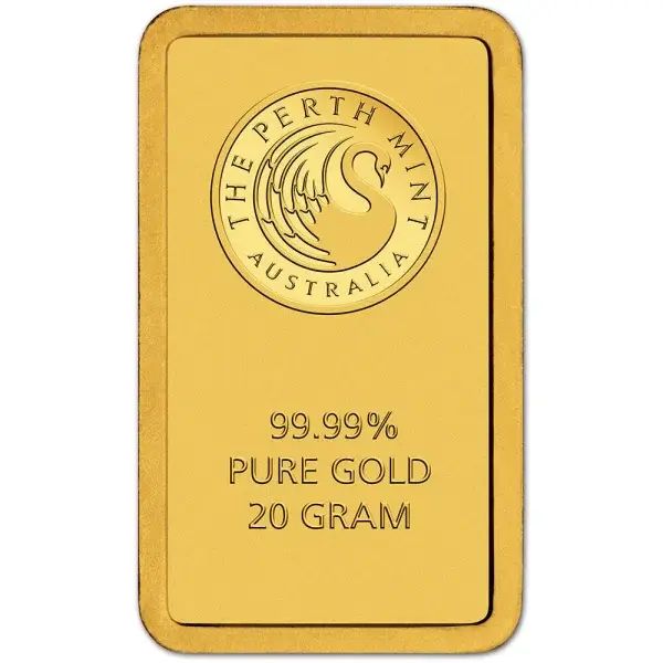 20 gram Gold Bar - Perth Mint - 99.99 Fine in Assay