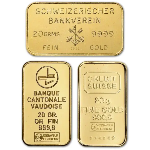 20 gram Gold Bar - Random Brand - Secondary Market - 999.9 Fine