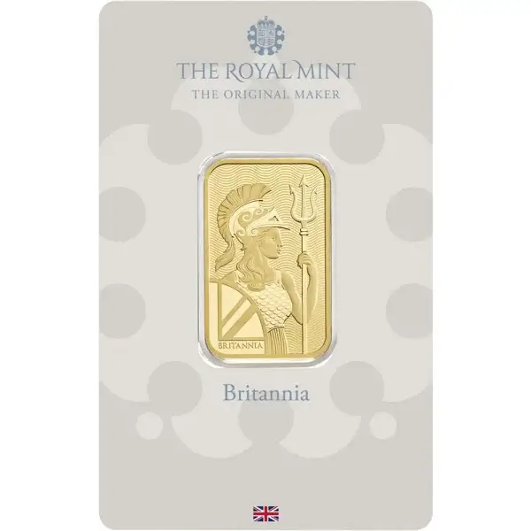 20 gram Gold Bar - Royal Mint Britannia - 999.9 Fine in Assay