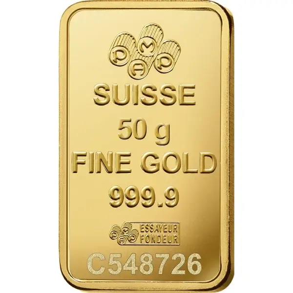 50 gram Gold Bar - PAMP Suisse - Fortuna - 999.9 Fine in Sealed Assay