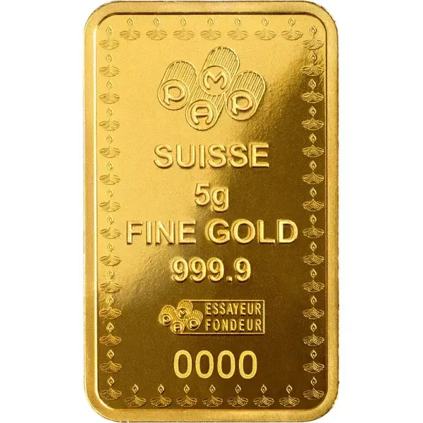 5 gram Gold Bar PAMP Suisse 2023 Diwali Lakshmi Festival of Lights 999.9 Assay