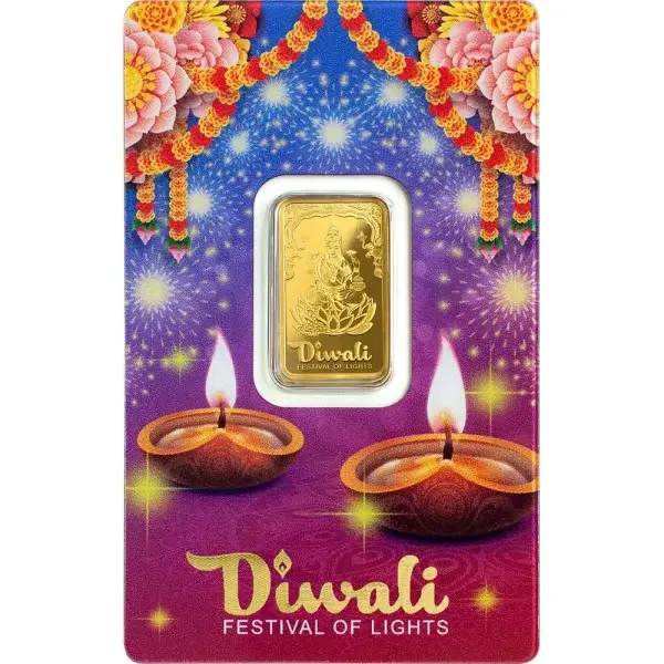 5 gram Gold Bar PAMP Suisse 2023 Diwali Lakshmi Festival of Lights 999.9 Assay
