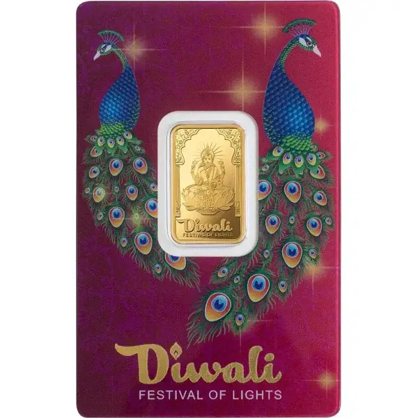 5 gram Gold Bar PAMP Suisse 2024 Diwali Lakshmi Festival of Lights 999.9 Assay