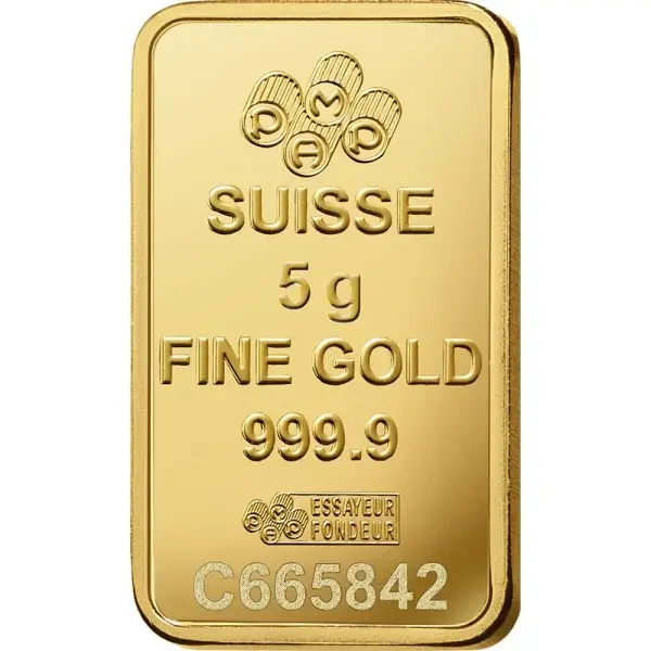 5 gram Gold Bar - PAMP Suisse - Fortuna - 999.9 Fine Box of 25