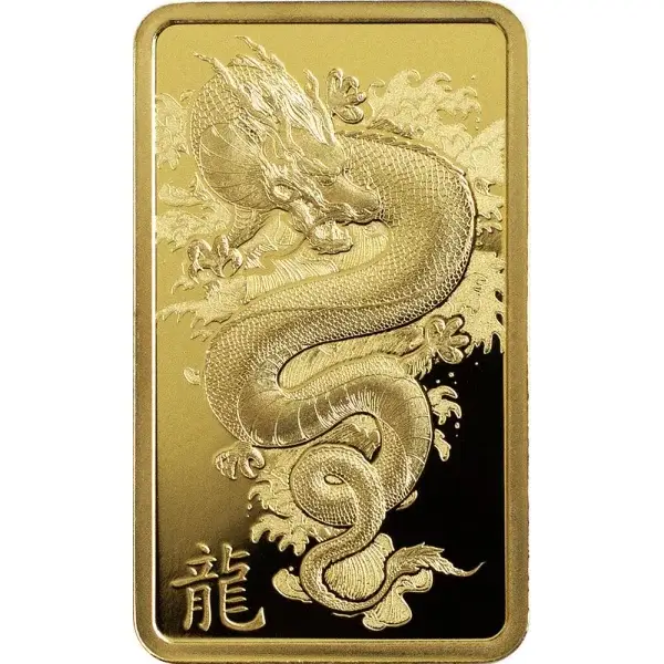 5 gram Gold Bar - PAMP Suisse - Lunar Legend Azure Dragon - 999.9 Fine in Assay