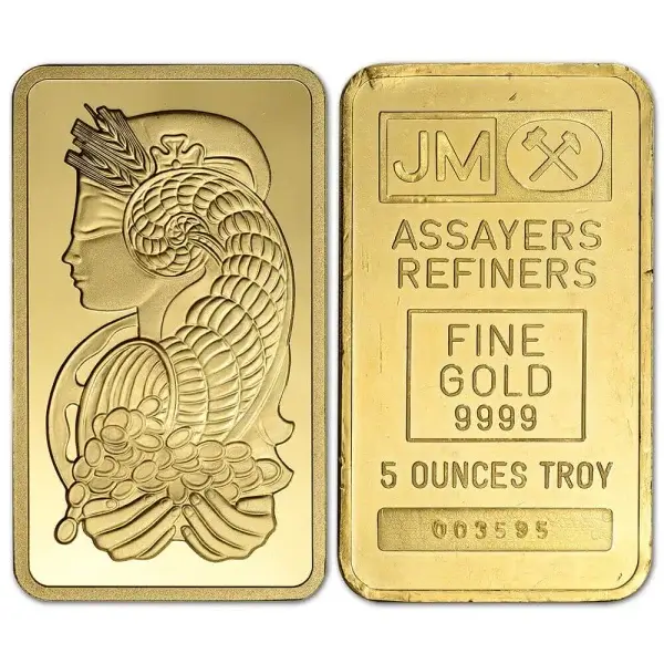 5 oz Gold Bar - Random Brand - Secondary Market - 999.9 Fine