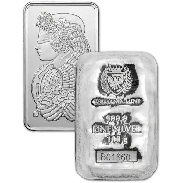 100 gram Silver Bar - Random Brand - Secondary Market