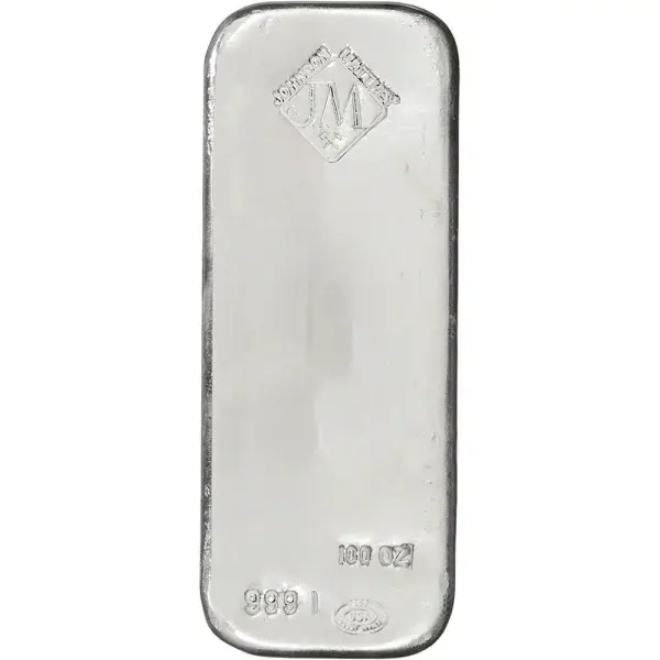 100 oz JM Silver Bar - Johnson Matthey .999 Fine New