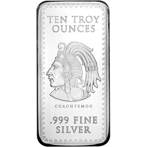 10 oz Golden State Mint Silver Bar Aztec Calendar .999 Fine