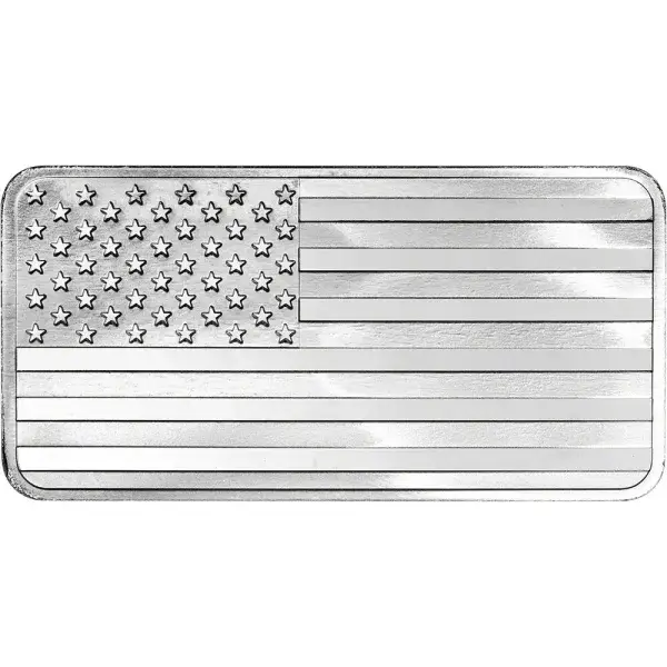 TWO (2) 10 oz. Highland Mint Silver Bar - Flag Design - .999 Fine