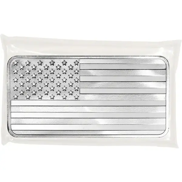 FIVE (5) 10 oz. Highland Mint Silver Bar - Flag Design - .999 Fine