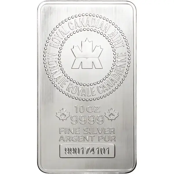 Two (2) 10 oz. RCM Silver Bar - Royal Canadian Mint .9999 Fine
