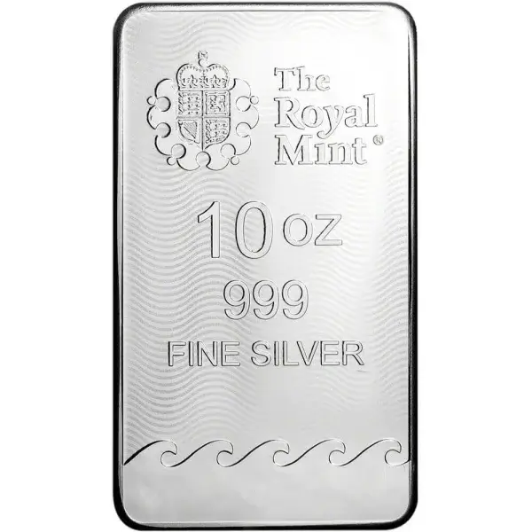 10 oz Silver Bar - Royal Mint Britannia - .999 Fine in Mint Sealed Plastic