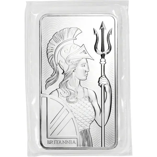 10 oz Silver Bar - Royal Mint Britannia - .999 Fine in Mint Sealed Plastic