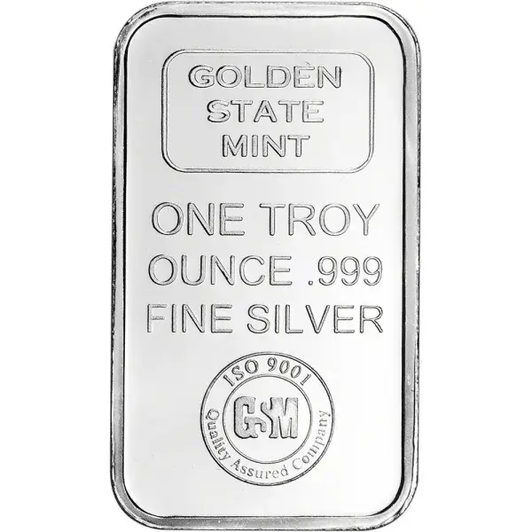 1 oz. Golden State Mint Silver Bar .999 Fine
