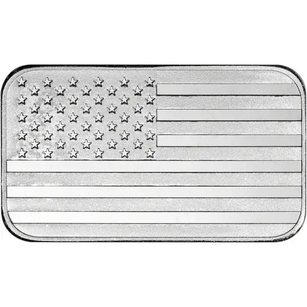1 oz Highland Mint Silver Bar - American Flag Design - 999 Fine