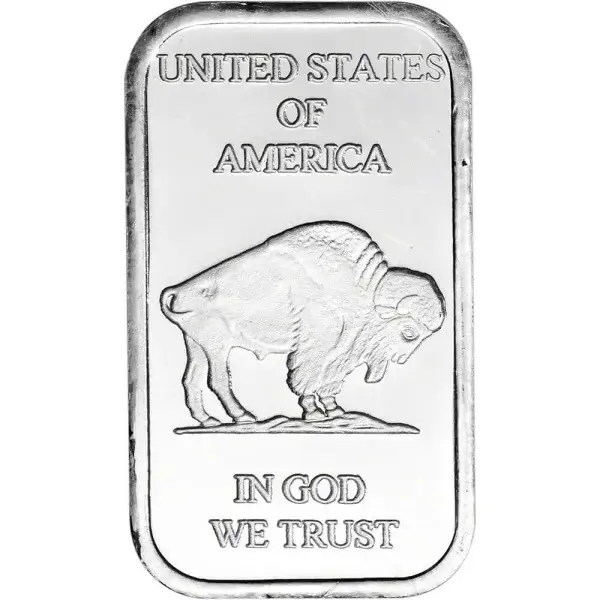FIVE 1 oz. SilverTowne Silver Bar - Buffalo Design - 999 Fine
