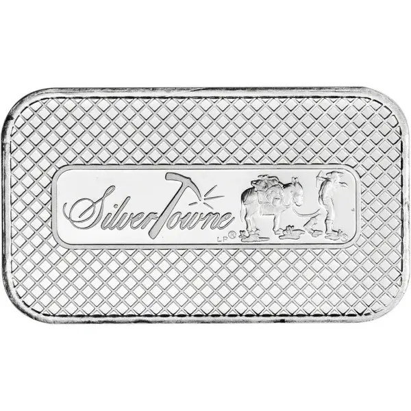 1 oz. SilverTowne Silver Bar - Retro Bald Eagle Design - 999 Fine