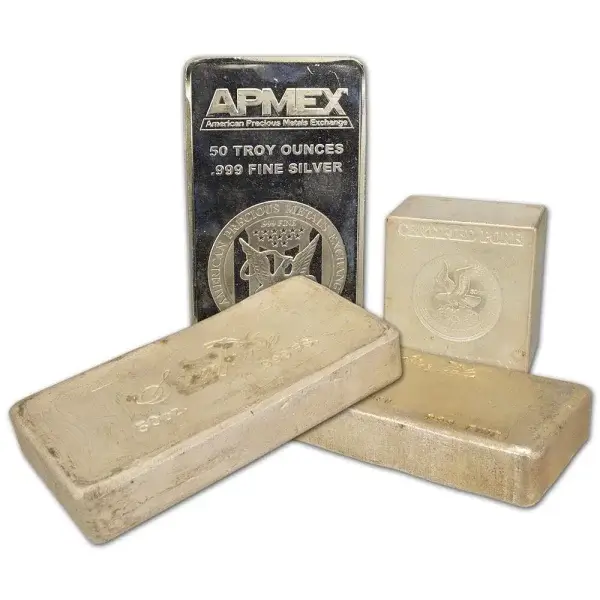 50 oz Silver Bar - Random Brand - Secondary Market - 999 Fine