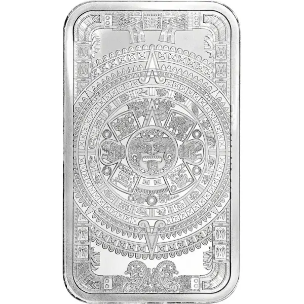 5 oz Golden State Mint Silver Bar Aztec Calendar .999 Fine