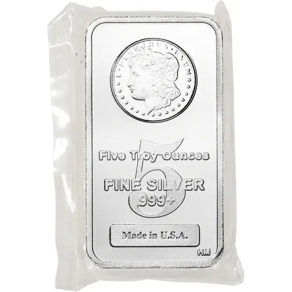 5 oz. Highland Mint Silver Bar - Morgan Dollar Design .999+ Fine