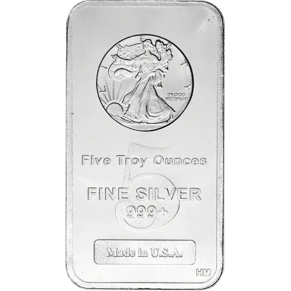 TEN (10) 5 oz. Highland Mint Silver Bar - Walking Liberty Design .999+ Fine