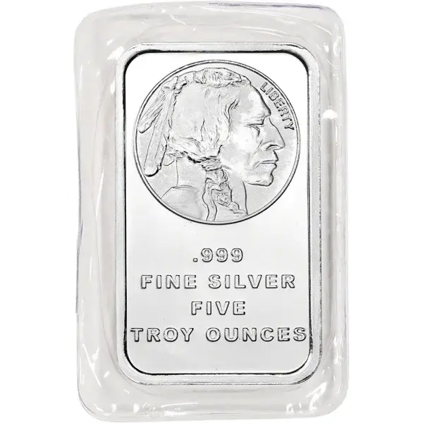 5 oz. SilverTowne Silver Bar - Buffalo Design - 999 Fine