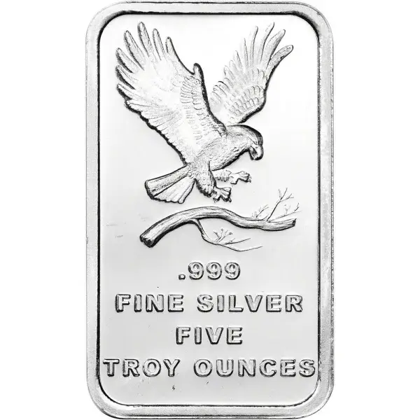 5 oz. SilverTowne Silver Bar - Bald Eagle Design - 999 Fine