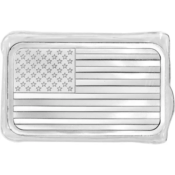 5 oz SilverTowne Silver Bar - Flag Design - 999 Fine