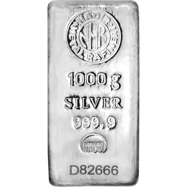 Kilo (32.15 oz.) Nadir Metal Rafineri Refinery Silver Bar - 999.9 Fine