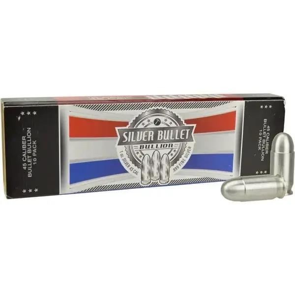 1 oz Silver Bullet .45 Caliber - .999 Fine - Box of 10