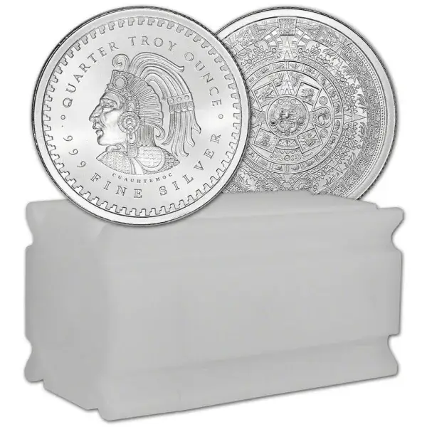 1/4 oz Golden State Mint Silver Round Aztec Calendar .999 Fine Tube of 20